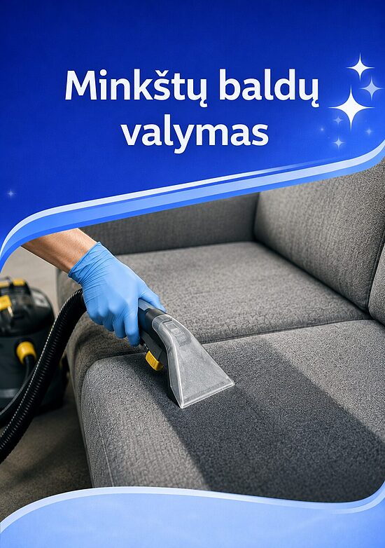 Minkštų baldų valymas